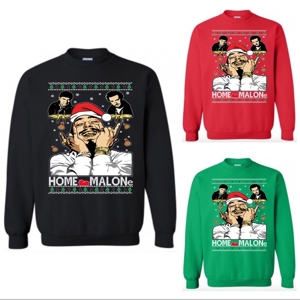 Post Malone Home Alone Ugly Christmas Sweater